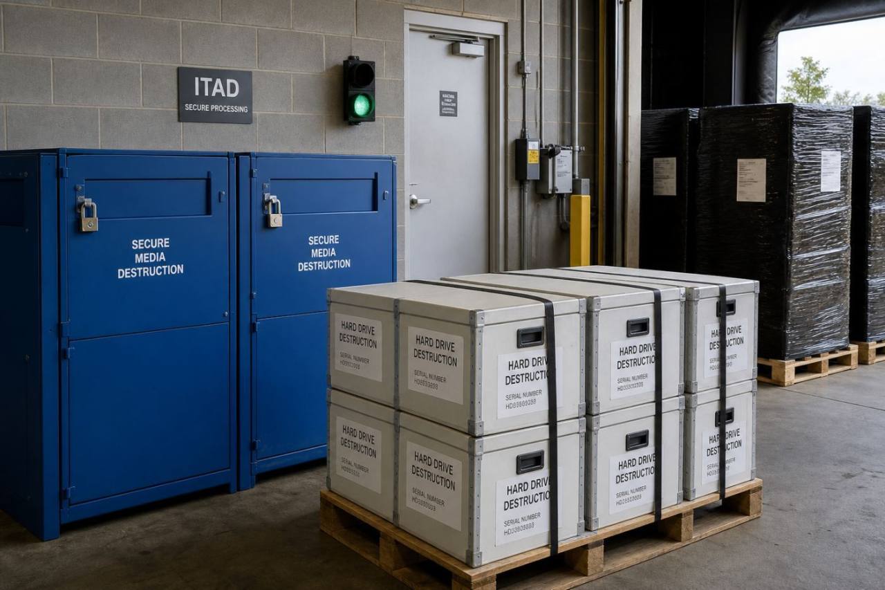 Lockable media bins for secure transport