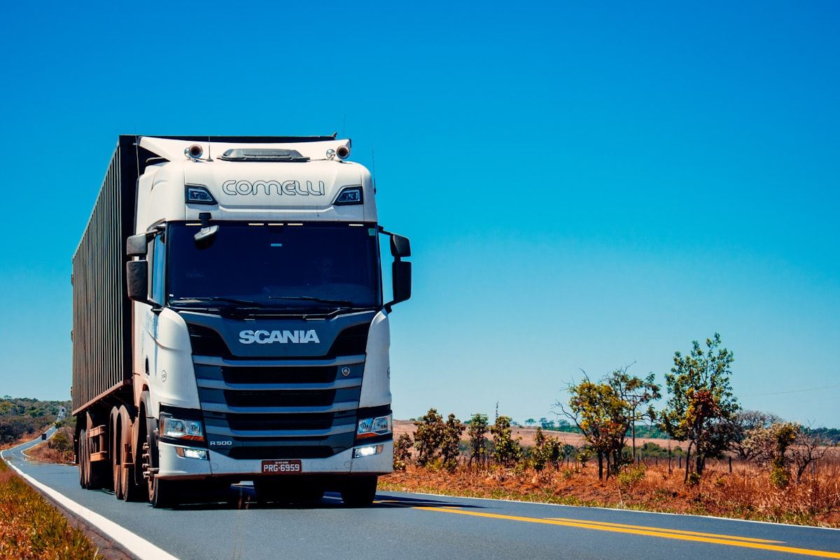 Logistics truck representing scheduled IT asset pickup